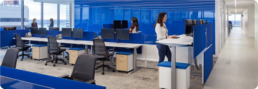 Team in modern office kitchen area